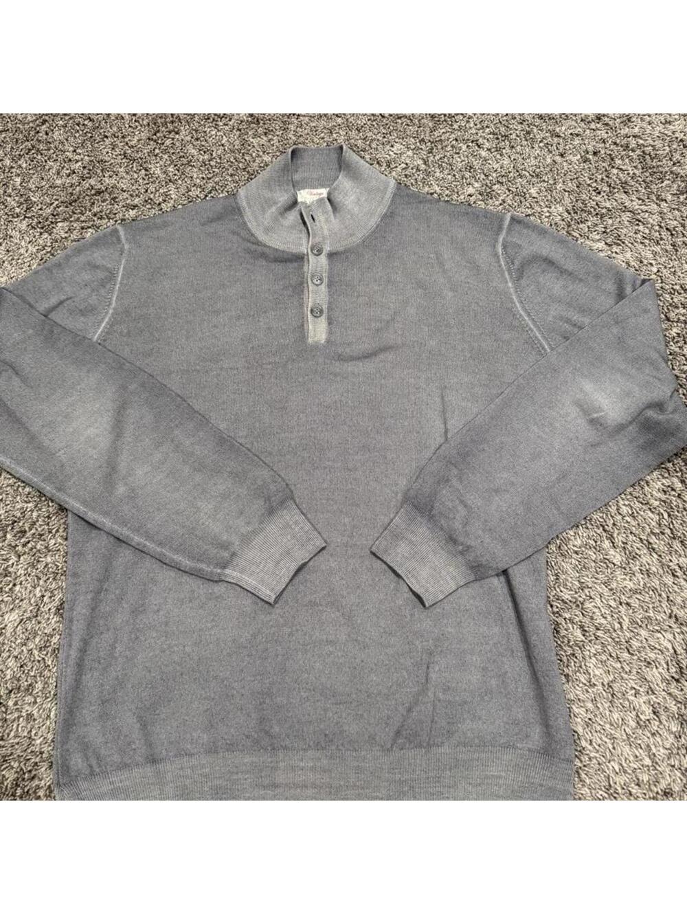 Vintage  Greg Sasso Gray Button-Up Collar Sweater